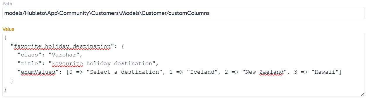 Adding custom column to Hubleto configuration