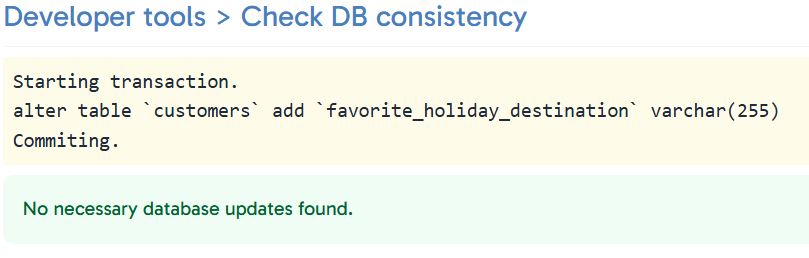 Successfull execution of alter table command
